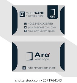 Professionals Business card Navy color vector template design