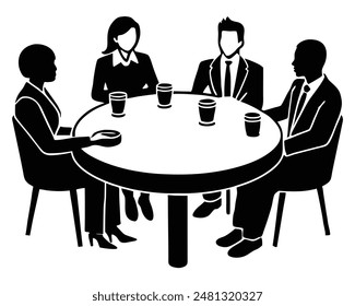  Professionals Chatting Over Coffee in Office