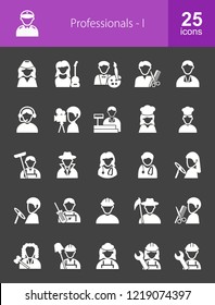 Professionals Glyph Inverted icons