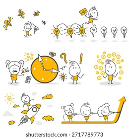 Profis, die gegen die Zeit wetteifern, um ihre Projekte schnell voranzutreiben, indem sie brillante Ideen entwickeln.