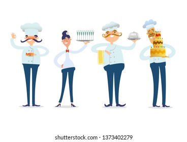 	
 Professionals team.Restaurant staff characters design. Include chef, assistants, manager , waitress ,confectioner