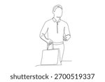 Professionals traveling for work concept one-line drawing