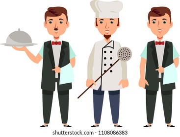 Professionals Waiter, Chef, Busboy