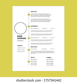 Professional,Vector minimalist cv / resume template, Creative.Displaying your profile.