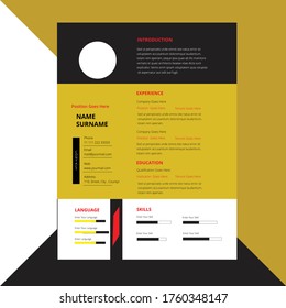 Professional,Vector minimalist cv / resume template, Creative.Displaying your profile.