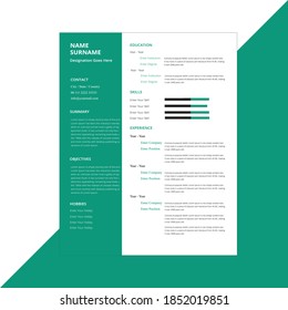 Professional,Vector minimalist cv / resume template, Creative.Displaying your profile.