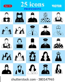 Professions 25 icons set for web and mobile 