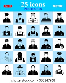 Professions 25 icons set for web and mobile 