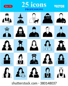 Professions 25 icons set for web and mobile 