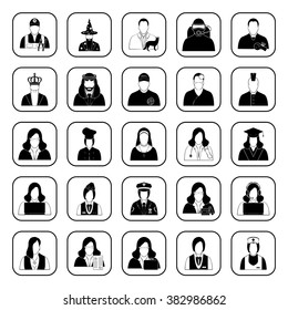 Professions 25 icons set for web and mobile 