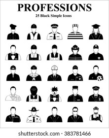 Professions 25 icons set for web and mobile 
