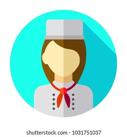 Professions  avatar icon - cooker. Professional People Avatar Icon on color round. vecor illustration on white background.