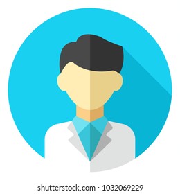 Professions  avatar icon - doctor. Professional People Avatar Icon on color round. vecor illustration on white background.
