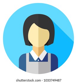 Professions  avatar icon - maid. Professional People Avatar Icon on color round. vecor illustration on white background.