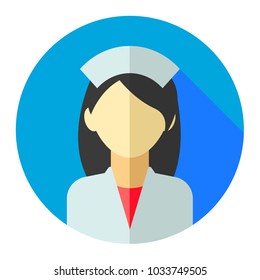 Professions  avatar icon - nurse. Professional People Avatar Icon on color round. vecor illustration on white background.