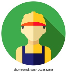 Professions  avatar icon - worker man. Professional People Avatar Icon on color round. vecor illustration on white background.