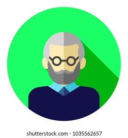 Professions  avatar icon - writer. Professional People Avatar Icon on color round. vecor illustration on white background.