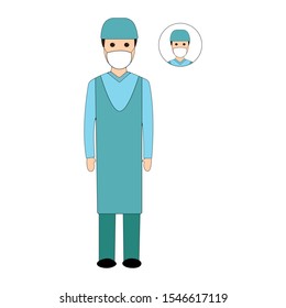 professions characters, doctor, vector illustration