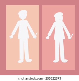 professions, desing over pink background, vector illustration