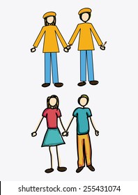 Professions, desing over, white background,