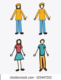 Professions, desing over, white background,