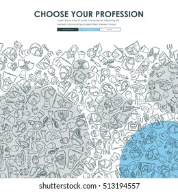 professions Doodle Website Template Design