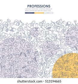 professions Doodle Website Template Design