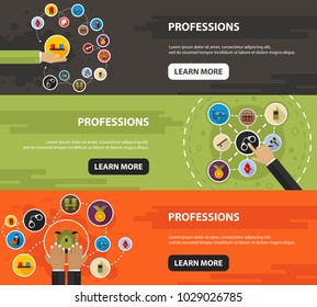 Professions flat icon concept. Vector illustration. Element template for design.