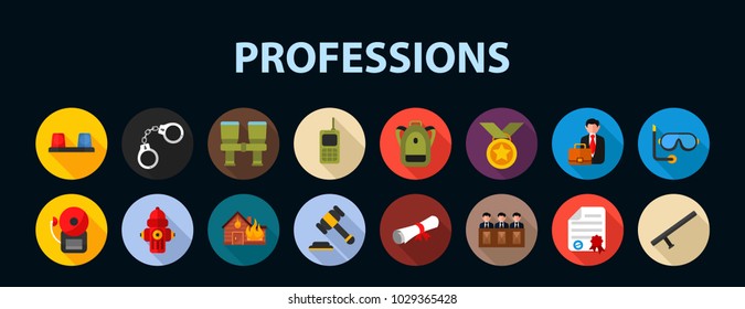 Professions flat icon concept. Vector illustration. Element template for design.