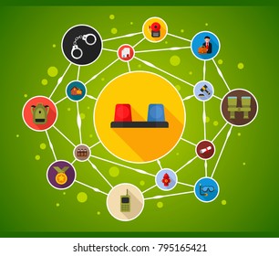 Professions flat icon concept. Vector illustration. Element template for design.