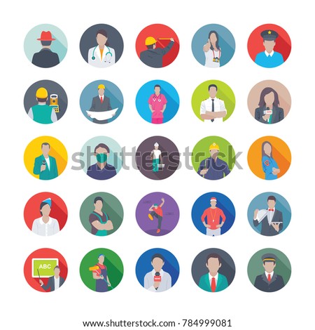 
Professions Flat Icons Set
