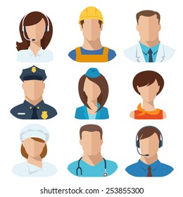 Professions flat vector characters