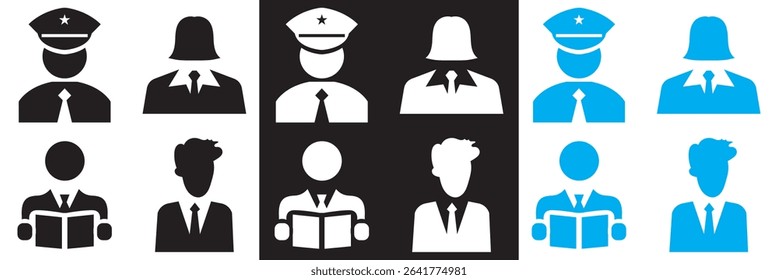 Professions icon . Vector for websites, mobile interfaces, presentations, banner, visual branding etc. Vector illustration. isolated on white and black background. EPS 10