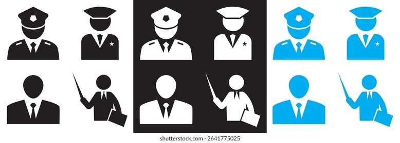 Professions icon . Vector for websites, mobile interfaces, presentations, banner, visual branding etc. Vector illustration. isolated on white and black background. EPS 10