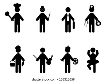 Professions icons set