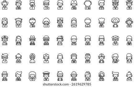 Professions icons Simple vector icon. Illustration symbol design template for web mobile UI element. 