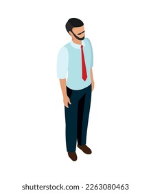 Professions isometric people composition with isolated faceless human character in appropriate uniform vector illustration