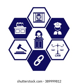 Professions. Judge. People at work. Set. Vector icon. 