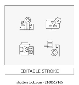  Professions line icons set. Various professions. Important jobs. Career concepts. Isolated vector illustrations.Editable stroke