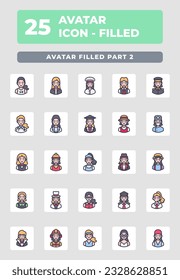 Profesión Y Ocupaciones Estilo De Icono De Avatar Relleno