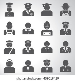 Professions people icons set illustration