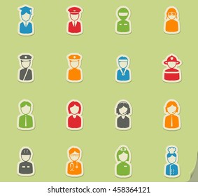 Professions simply symbols for web and user interface