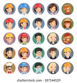 Professions Vector Characters Icons Set1.1 In the EPS file, each element is grouped separately.