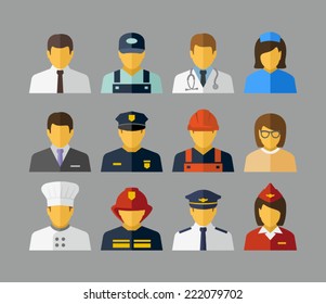 Professions Vector Flat Icons 