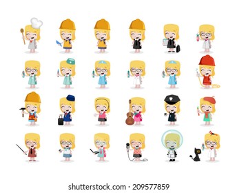 Professions Vector Girls