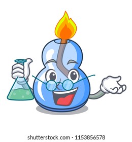 Professor alcohol burner character cartoon