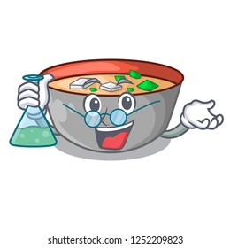 Professor asian soup cup isolated on mascot