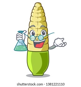 Professor baby corn isolated with the mascot