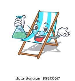 Professor beach chair character cartoon