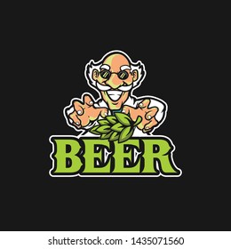 professor beer logo vector illustration